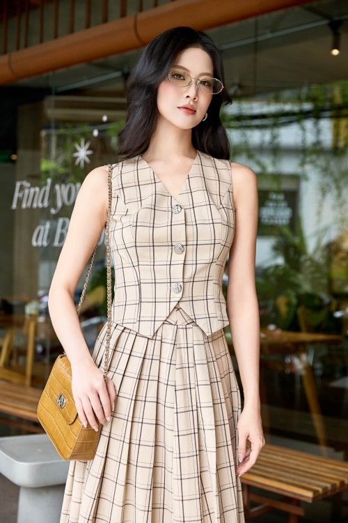 Sixdo Light Brown Woven Waistcoat